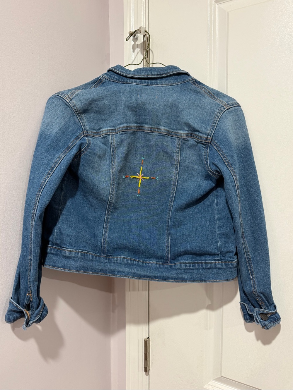 Old Navy Light Blue Denim Jacket with Contrast Stitching